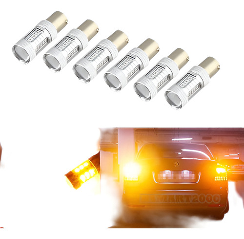 6pcs Ámbar 1156 80w 3030 Bombillas De Led Super Brillante Pa