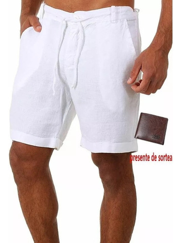 Pantalones Cortos De Lino Y Algodón Para Hombre