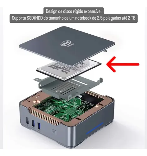 Mini Pc, Windows 11, Intel Nuc Quadcore 2,90 Ghz, 8g Ram 128