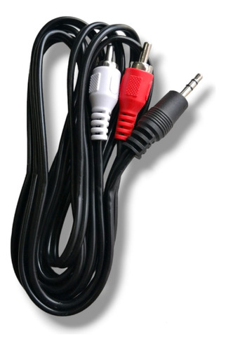 Cable  Audio Plug 3.5 A 2 Rca Negro