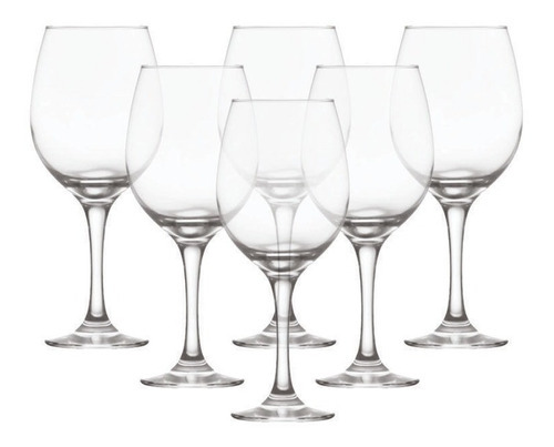 Set de 06 unidades de copa de vino Barone, 385 ml, 7156, color transparente Nadir