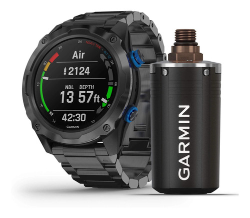 Reloj Smartwatch Garmin Descent Mk2i Titanio Buceo T1 Bundle Caja Carbon gray Malla Black Bisel Black Diseño de la malla Titanio con DLC