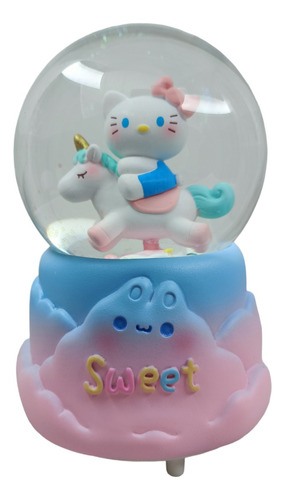 Esfera De Nieve Hello Kitty Unicornio Sanrio Electronica Mus