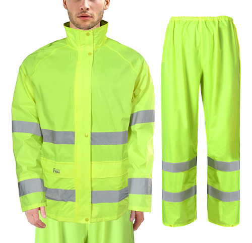 Montgear Traje Lluvia Alta Visibilidad Chaqueta Seguridad