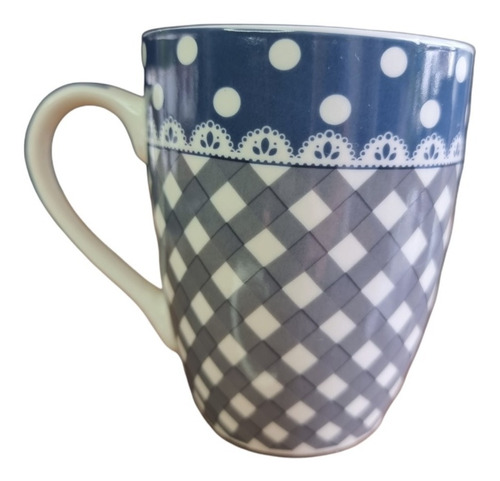 Mug Taza Bombe De Porcelana Diseño Puntos 360 Ml 10.5x8 Cm