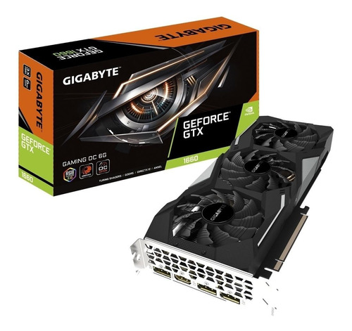 Placa de vídeo Nvidia Gigabyte  Gaming GeForce GTX 16 Series GTX 1660 GV-N1660GAMING OC-6GD OC Edition 6GB