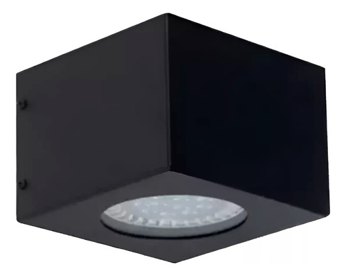Aplique De Pared Unidireccional Exterior Ar111 Apto Led Negro