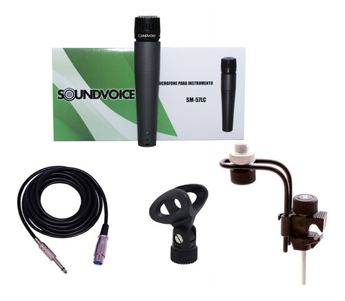 Suporte P/ Microfonar Cajon Bateria + Luva E Microfone Sm57