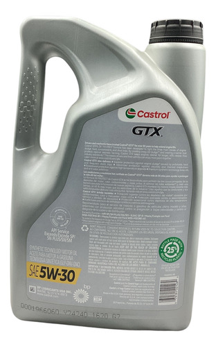 Aceite Castrol Gtx 5w-30, 4.73ml Semisintetico.