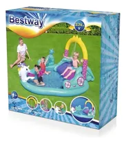 Comprar Pileta Inflable Unicornios Tobogan Bestway 53097 220 Lt Color Celeste