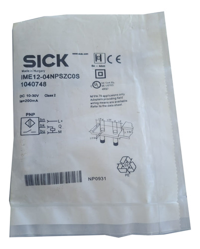 Sensor Inductivo - Ime12-04bpszc0s - Sick
