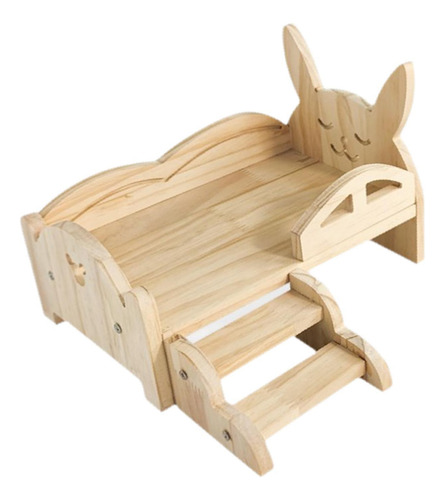 Cama De Madera Para Cobayas Con Nido De Escaleras Para