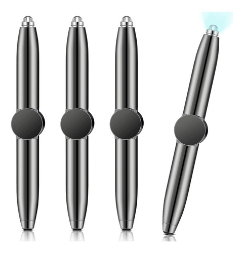 Bolígrafo Giratorio Fidget Pen, 4 Unidades, Con Luz Led, Mul