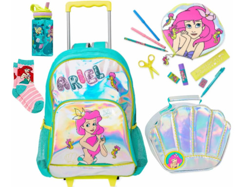 Mochila Lonchera Kit Vaso Ariel La Sirenita Disney Store | Envío gratis
