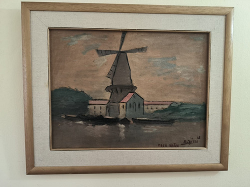 Cuadro Pintura Óleo De Nelson Leites - Artista Uruguayo (Usado)