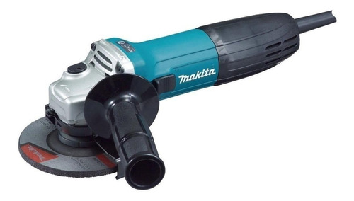 Miniesmeriladora angular Makita GA4530 color turquesa 720 W 120 V + accesorio