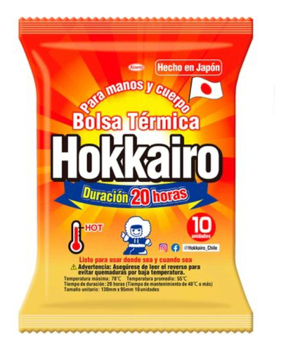 Bolsa Termica Portatil Hokkairo 10 Unidades Calor Por 20hr.