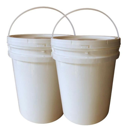 Balde Alça Plastica Ursinho Tupperware Branco 20 Lts - 2 Pçs