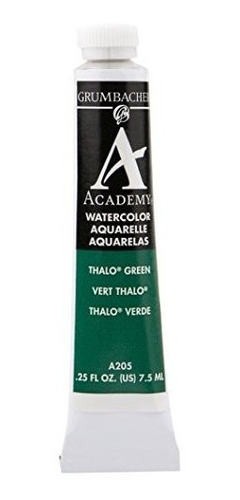 Academy Watercolor Paint, 7.5ml-0.25 Ounce, Thalo Green (blu