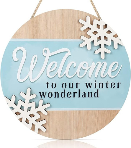 Placa Colgante 3d Con Texto En Ingles Welcome To Our Winter