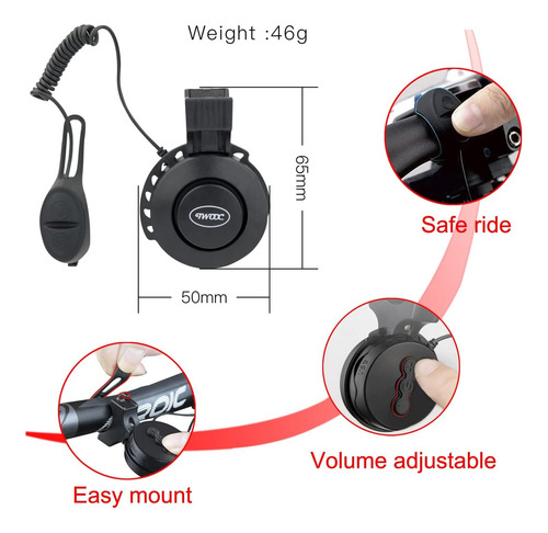 ** Timbre Bicicleta Claxon Electrico Ajustable Recargable