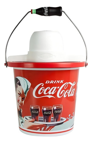 Máquina de helados Nostalgia ICMP400COKE Coca-Cola capacidad de 3.785L roja