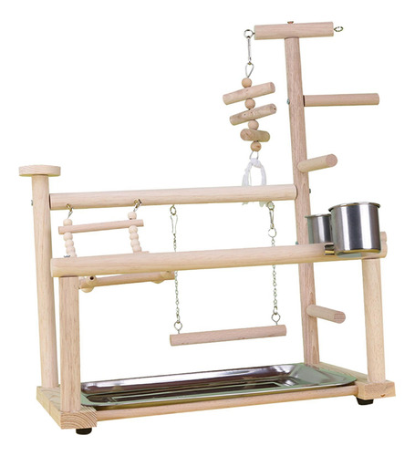 Parque De Juegos Para Pájaros Loro De Madera, Soporte De