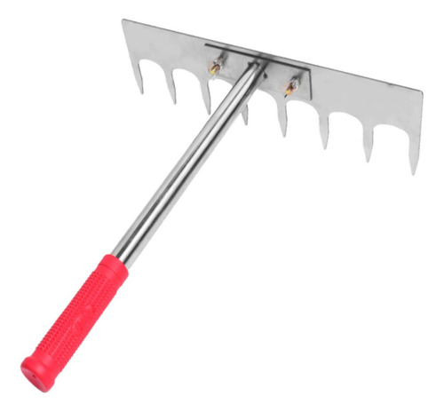Garden Leaf Rake Acero Inoxidable Con Manejo Antideslizante