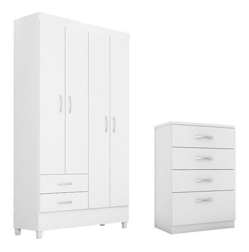 Guarda Roupa Astro 4.2+cômoda Astral Branco-demóbile