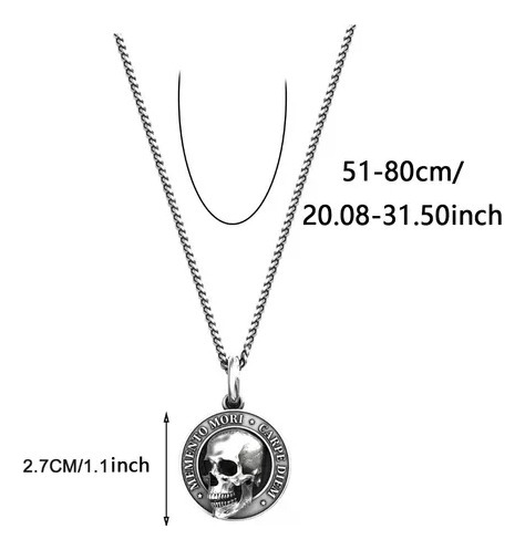 Y1m Collar Super Cool Con Colgante De Calavera
