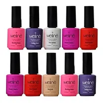 Comprar 10 Esmaltes Semipermanentes Meline Gel Led\u002Fuv Uñas Manicuria
