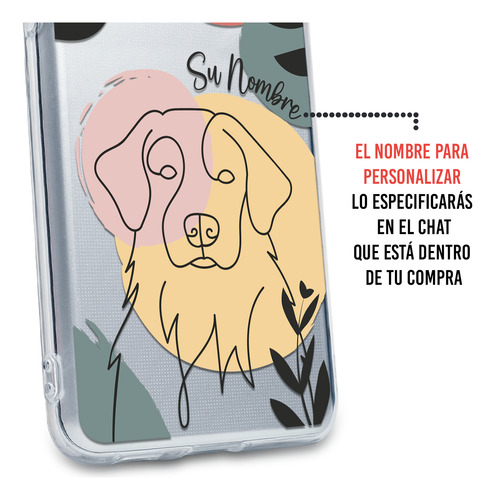 Funda Para Vivo Mujer Perrito Golden Minimal Con Tu Nombre