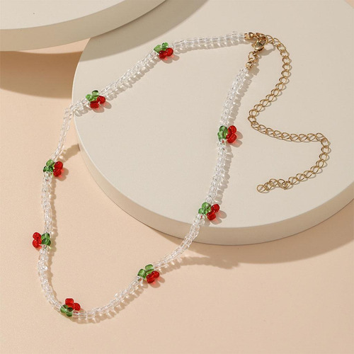 E Collar De Cerezas Dulces Bohemias Con Colgante Cereza Para