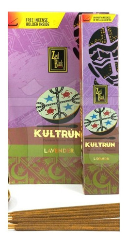 Imagen 2 de 2 de Caja Inciensos X 12 Masala Kultrum Lavanda C Porta Incienso