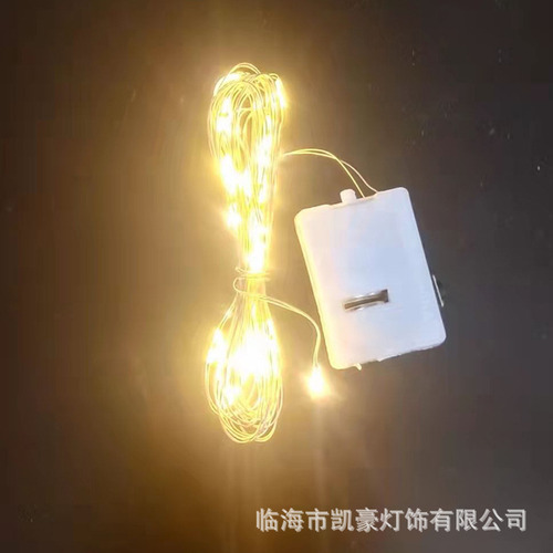 Cadena De Luces Led De Alambre De Cobre Con Botón De Caja