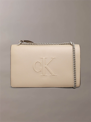 Bolsa Shoulder Café Calvin Klein Monograma Mujer