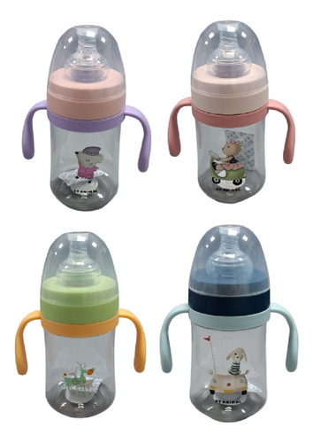 Garrafinha Mamadeira Infantil Com Alça 240ml Bico Silicone