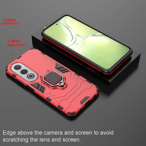 Funda Uso Rudo Carcasa Para Oppo A80 5g/a3 Pro/k12x 5g+mica Rojo Oppo A80 5g / Oppo A3 Pro/oppo K12x 5g