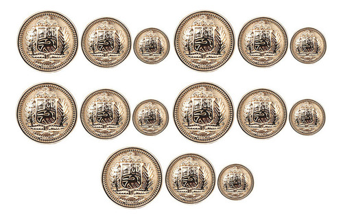 Botones Dorados Revestidos De Metal Uniforme, 30 Unidades