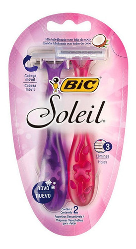 Afeitadora Descartable Bic Soleil Aceite Coco X 2afeitadoras