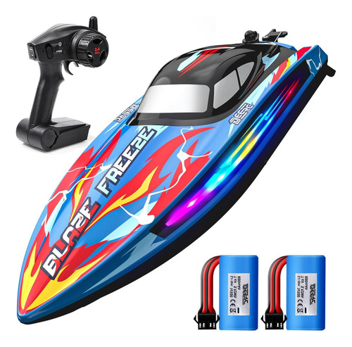 Barco De Rc Rápido De Deerc Para Pool & Lake Con Luz Led, De