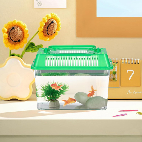 1 Mini Pecera Portátil / Acuarios Pez Tortuga Betta Etc. Color De La Tapa: Surtidos Y Al Azar