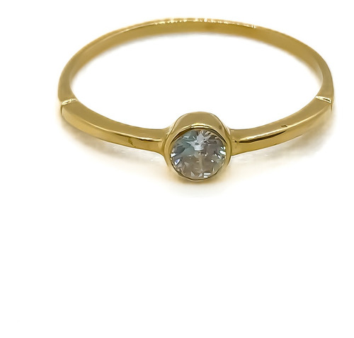 Anillo Compromiso Solitario Cristal Oro 18k T:15 