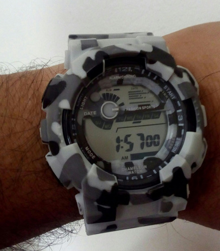 Relógio Camuflado Militar Russo Digital Led Alarme Cronôme