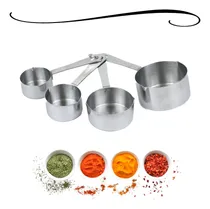 Comprar Jogo De 4 Colheres Medidoras Cozinha Xicaras De Medidas Inox