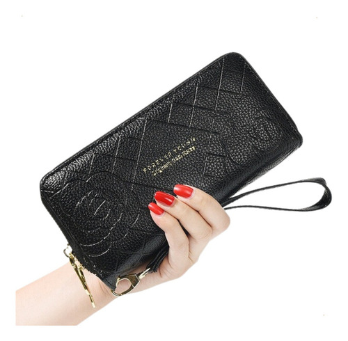 Billetera Porta Celular Mujer Tarjetero Mini Bag Cartera Color Negro