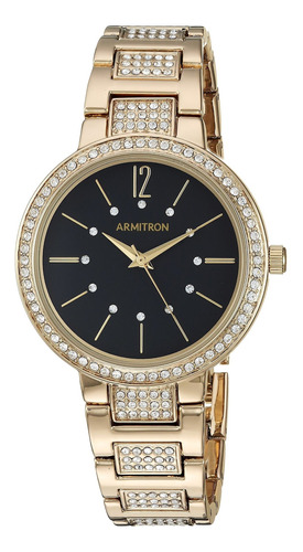 Reloj Mujer Armitron 75-5418bkgp Cuarzo Pulso Dorado En