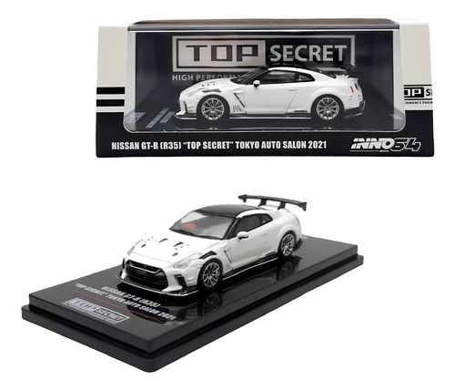Inno64 Nissan GT-r (r35) Top Secret Tokio Auto Salon 2021, color blanco