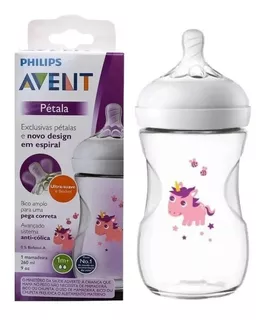 Mamadeira Philips Avent Pétala Decorada Unicórnio 1m+ 260ml