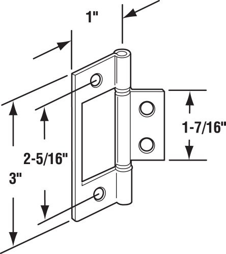 Bisagra Puerta Plegable Niquelada (2 Unidades)